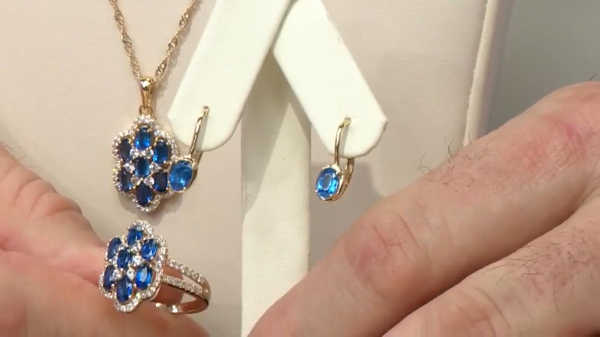 Blue Kyanite 18K Yellow Gold Over Sterling Silver Earrings 1.00ctw Video Thumbnail