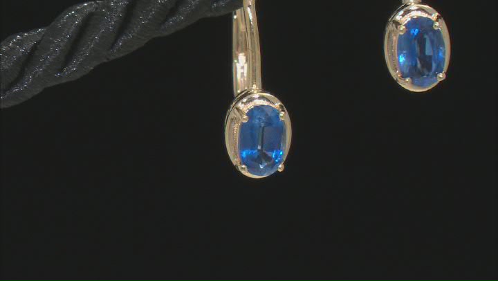 Blue Kyanite 18K Yellow Gold Over Sterling Silver Earrings 1.00ctw Video Thumbnail