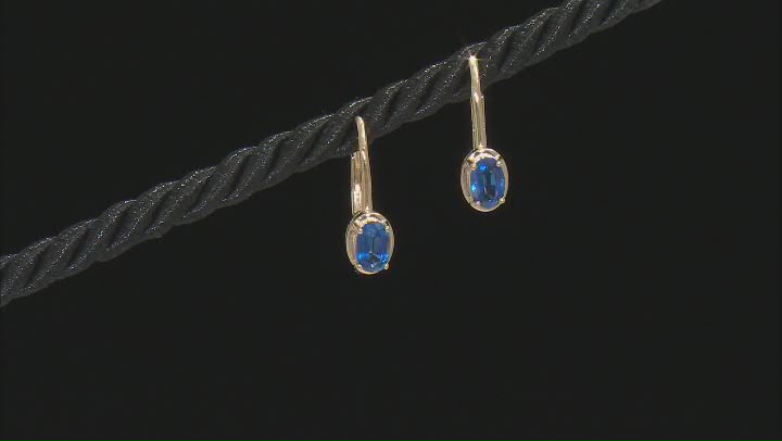 Blue Kyanite 18K Yellow Gold Over Sterling Silver Earrings 1.00ctw Video Thumbnail