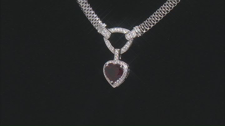 Red Garnet Rhodium Over Silver Necklace 3.71ctw Video Thumbnail