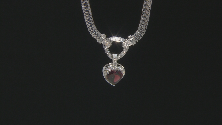 Red Garnet Rhodium Over Silver Necklace 3.71ctw Video Thumbnail