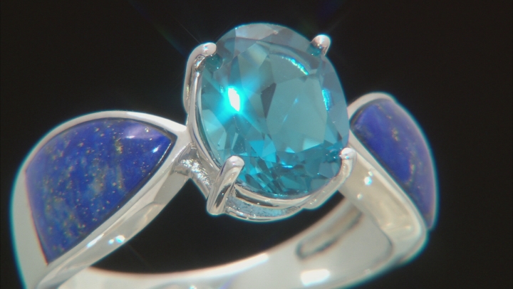 Blue Topaz Rhodium Over Sterling Silver Ring 2.76ct Video Thumbnail