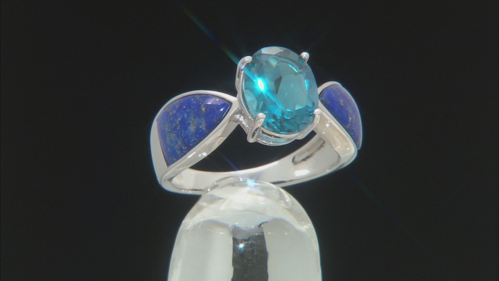 Blue Topaz Rhodium Over Sterling Silver Ring 2.76ct Video Thumbnail