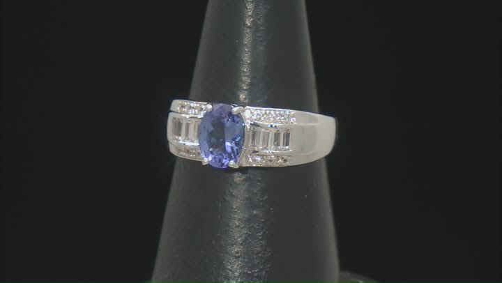 Blue tanzanite rhodium over sterling silver ring 1.85ctw Video Thumbnail