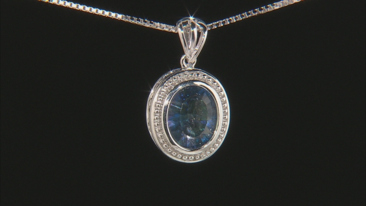 Blue Petalite Sterling Silver Pendant With Chain 2.39ct Video Thumbnail