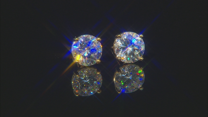 Strontium Titanate 18k Yellow Gold Over Sterling Silver Stud Earrings 5.00ctw Video Thumbnail