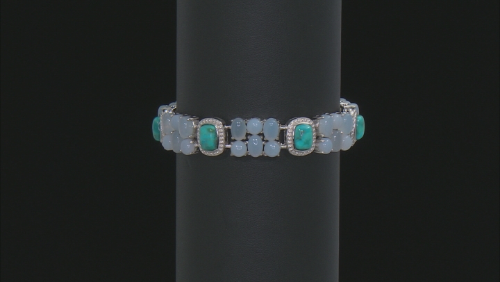 Blue Turquoise Sterling Silver Bracelet Video Thumbnail