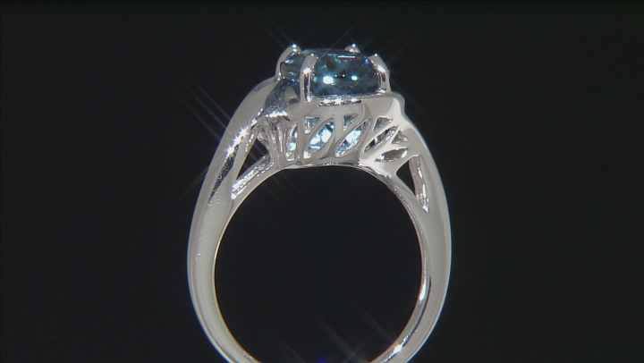 London Blue Topaz Rhodium Over Sterling Silver Ring 3.85ct Video Thumbnail