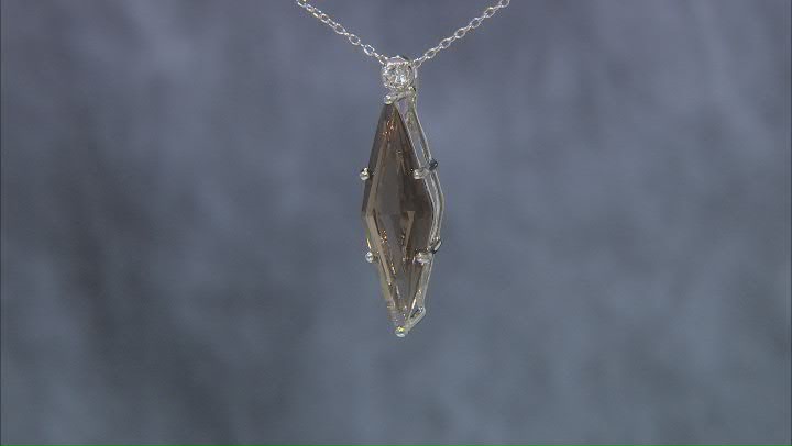 Brown Smoky Quartz Sterling Silver Pendant With Chain 5.73ctw Video Thumbnail