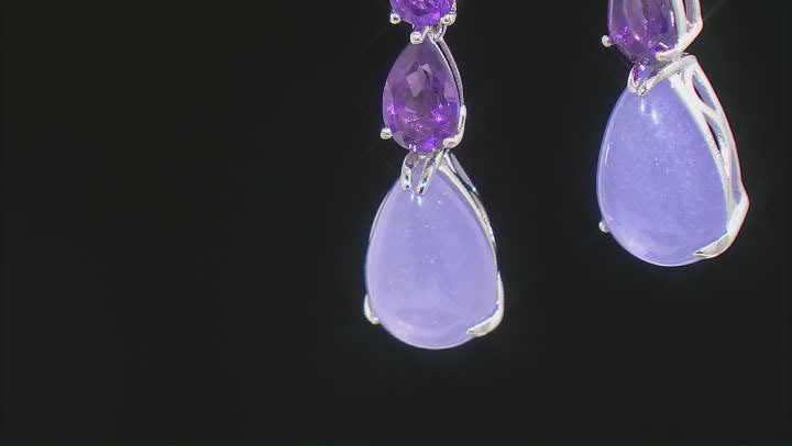 Purple Chalcedony Sterling Silver Earrings 2.23ctw Video Thumbnail