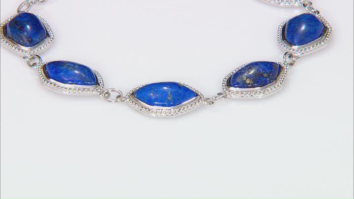 Blue Lapis Lazuli Sterling Silver Bracelet Video Thumbnail