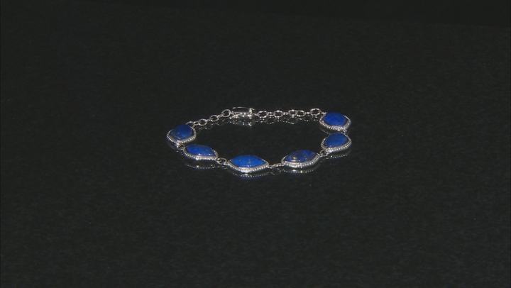Blue Lapis Lazuli Sterling Silver Bracelet Video Thumbnail