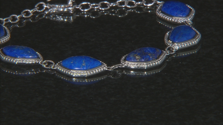 Blue Lapis Lazuli Sterling Silver Bracelet Video Thumbnail