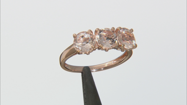 Peach Cor-de-Rosa Morganite 10k Rose Gold Ring 1.84ctw