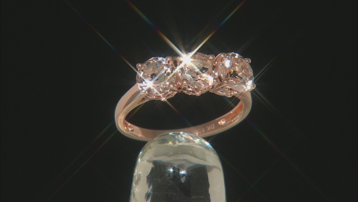 Pink Morganite 10k Rose Gold Ring 1.84ctw Video Thumbnail