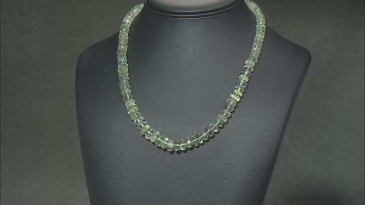 Green Prasiolite Rhodium Over Sterling Silver Beaded Necklace Video Thumbnail