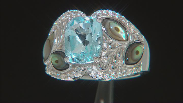 Sky Blue Topaz Rhodium Over Sterling Silver Ring 4.31ctw Video Thumbnail