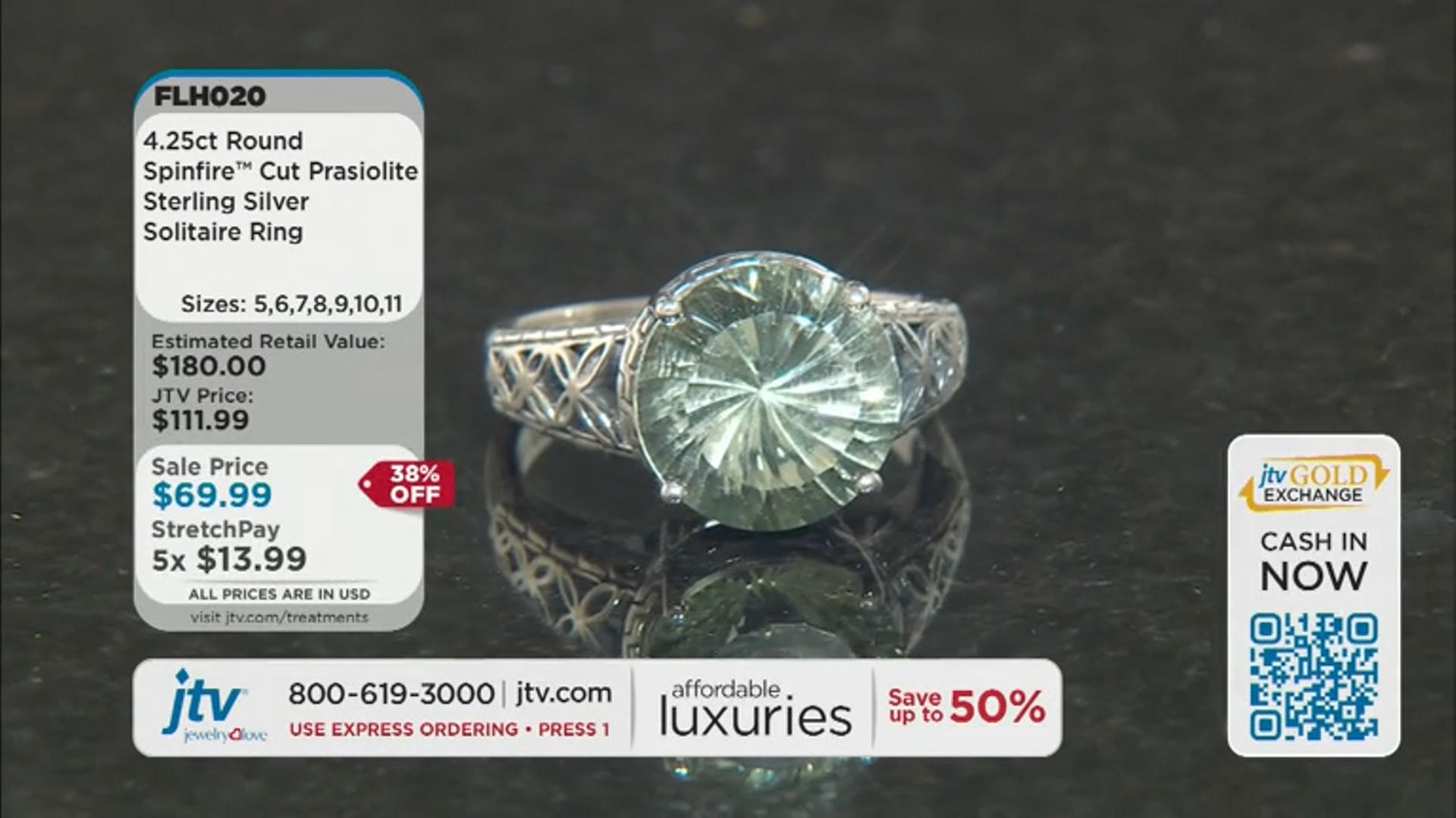 Green Prasiolite Spinfire™ Sterling Silver Solitaire Ring 4.25ctw Video Thumbnail