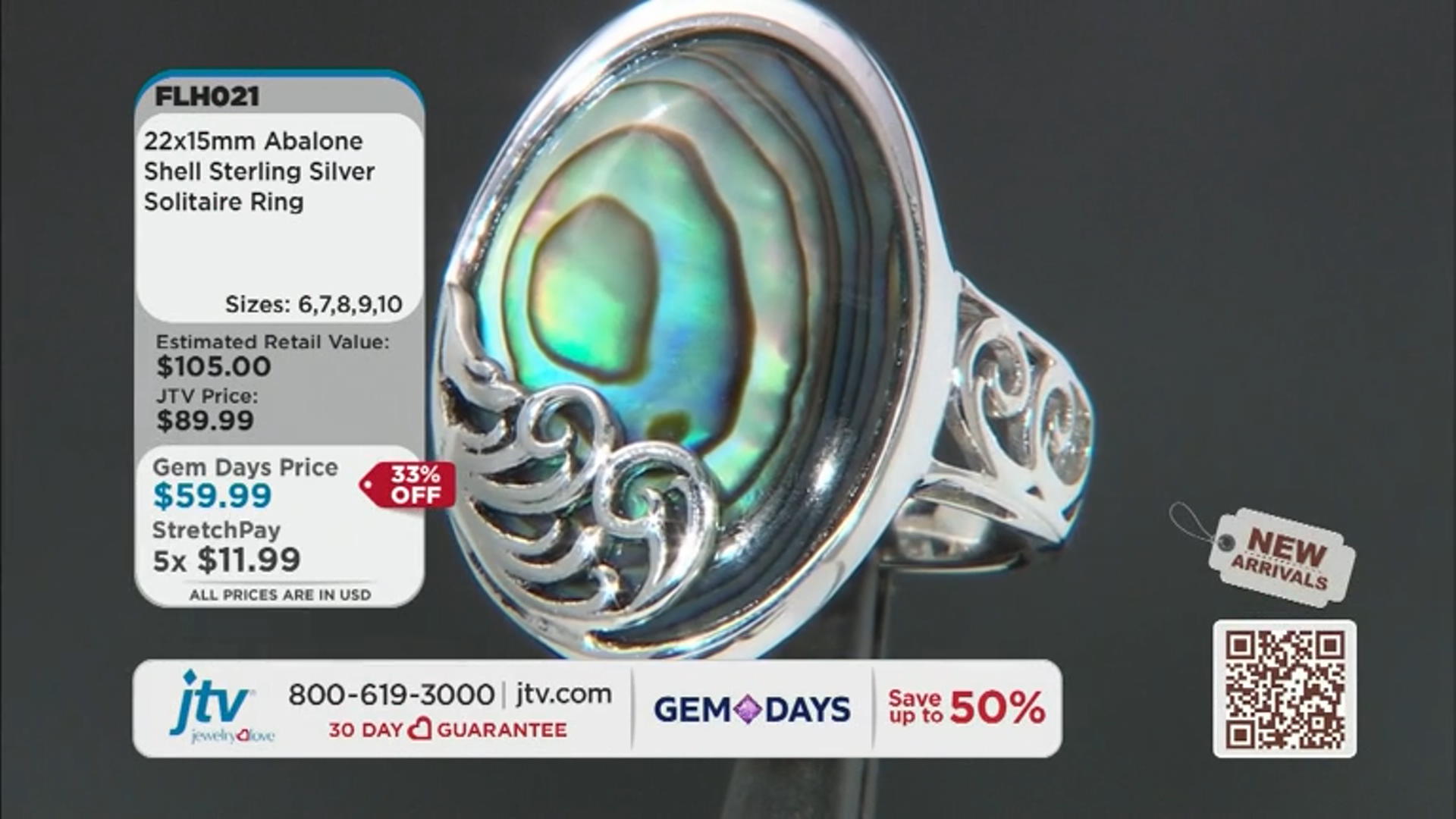 Multicolor Abalone Sterling Silver Solitaire Ring Video Thumbnail