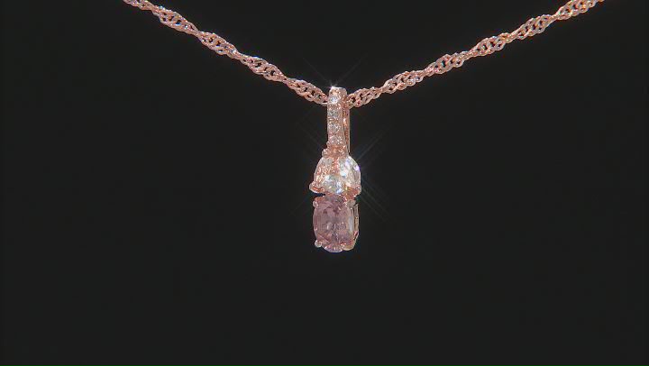 Pink Color Shift Garnet 18k Rose Gold Over Sterling Silver Pendant With Chain Video Thumbnail