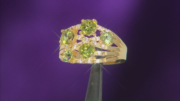 Green Peridot 18k Yellow Gold Over Sterling Silver Ring 1.79ctw Video Thumbnail