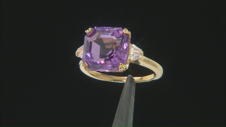 Amethyst 18k Yellow Gold Over Sterling Silver Ring 6.66ctw Video Thumbnail