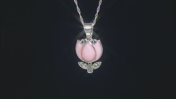 Pink Opal Sterling Silver Enhancer With Chain Video Thumbnail