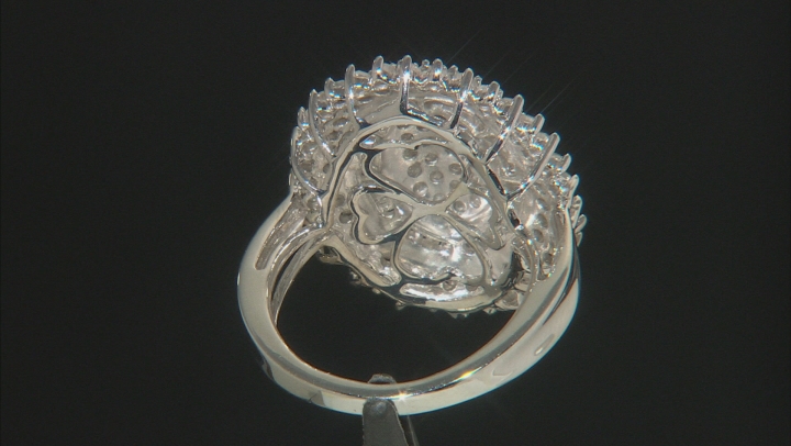White Diamond Rhodium Over Sterling Silver Cocktail Cluster Ring 2.00ctw Video Thumbnail