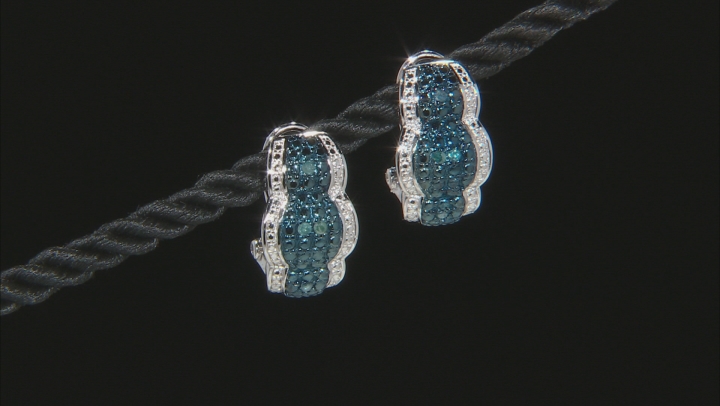 Blue Velvet Diamond ™ Rhodium Over Sterling Silver Earrings .12ctw Video Thumbnail