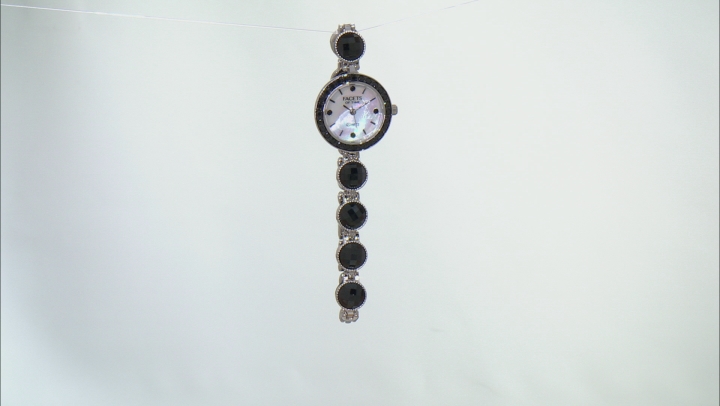 Black Spinel Rhodium Over Brass Watch 15.20ctw Video Thumbnail