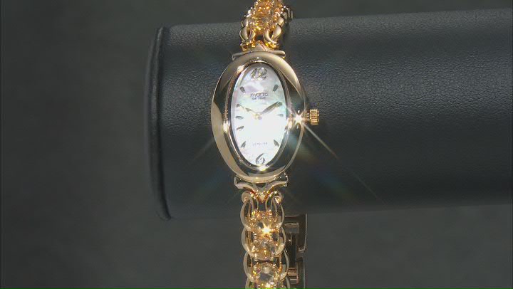 Yellow Citrine 18k Yellow Gold Over Brass Watch 4.67ctw Video Thumbnail