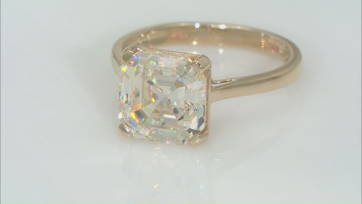 Strontium Titanate 10k yellow gold solitaire ring 6.25ct Video Thumbnail
