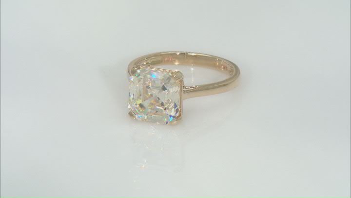 Strontium Titanate 10k yellow gold solitaire ring 6.25ct Video Thumbnail
