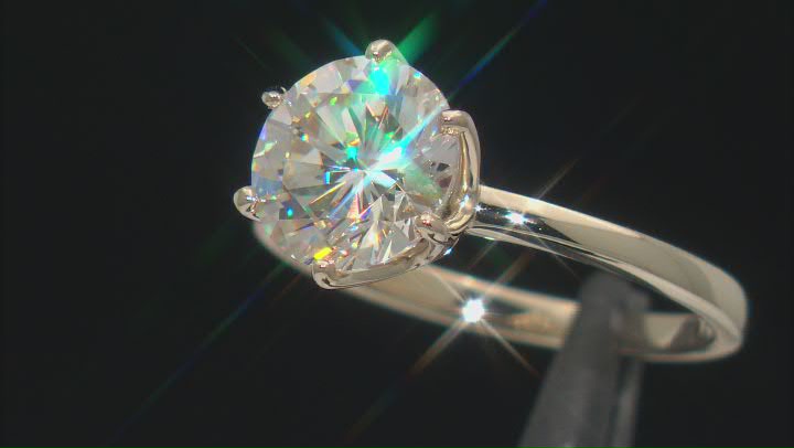 Strontium Titanate 10k yellow gold solitaire ring 3.50ct Video Thumbnail