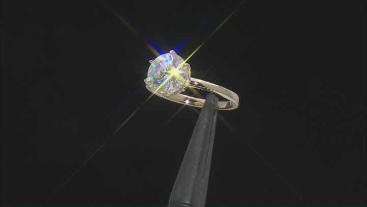 Strontium Titanate 10k yellow gold solitaire ring 3.50ct Video Thumbnail