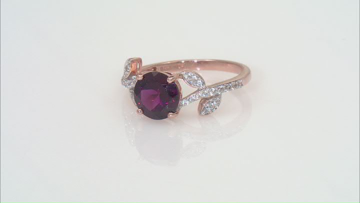 Grape Color Garnet 10k Rose Gold Ring 2.31ctw Video Thumbnail