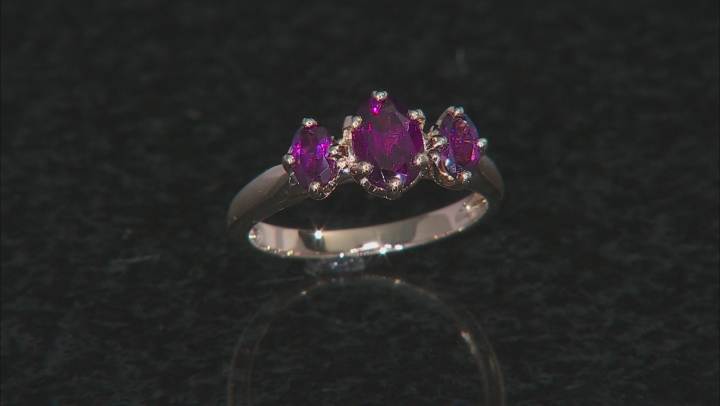 Purple Garnet 10k Yellow Gold Ring 1.28ctw Video Thumbnail