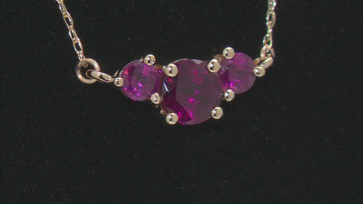 Purple Garnet 10k Yellow Gold Necklace 0.79ctw Video Thumbnail