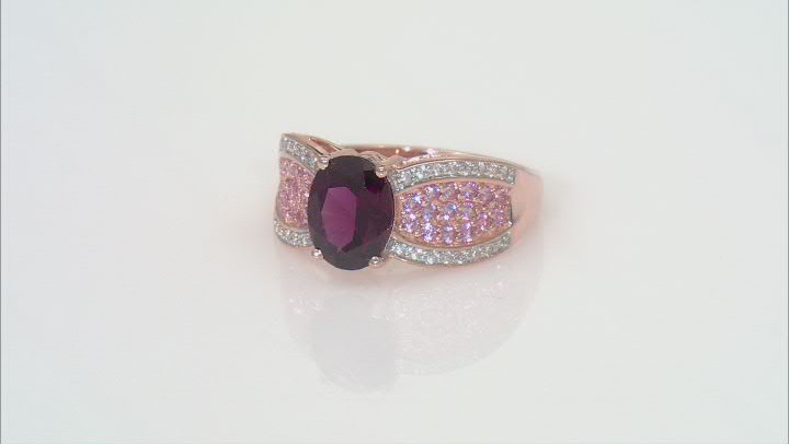 Purple Garnet 10k Rose Gold Ring 2.42ctw Video Thumbnail