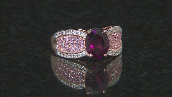 Purple Garnet 10k Rose Gold Ring 2.42ctw Video Thumbnail