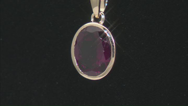 Grape Color Garnet 10k Yellow Gold Pendant With Chain 1.70ct Video Thumbnail