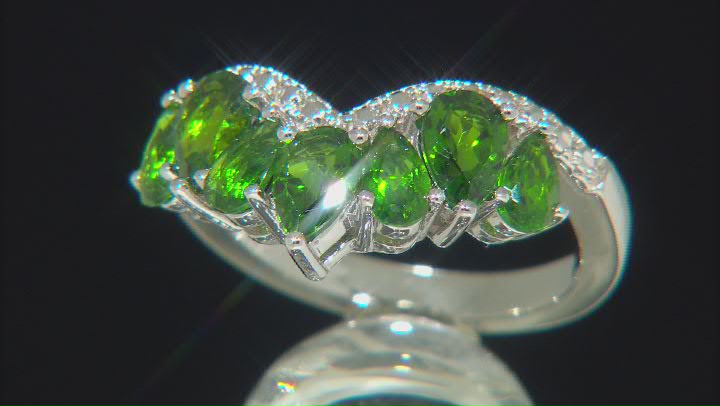 Chrome Diopside Rhodium Over Sterling Silver Ring 1.92ctw Video Thumbnail
