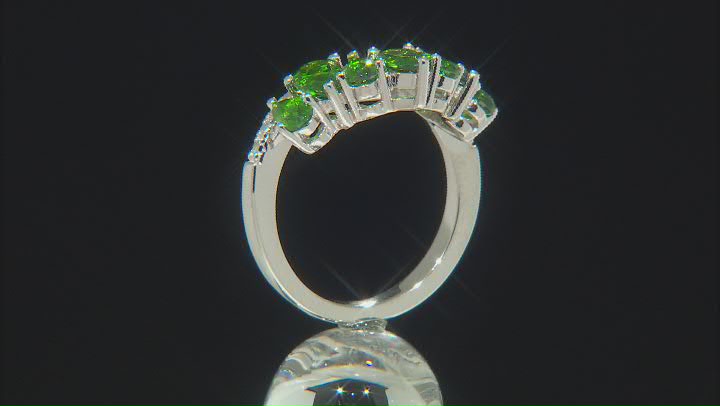 Chrome Diopside Rhodium Over Sterling Silver Ring 1.92ctw Video Thumbnail