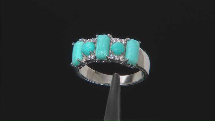 Turquoise Rhodium Over Sterling Silver Ring Video Thumbnail