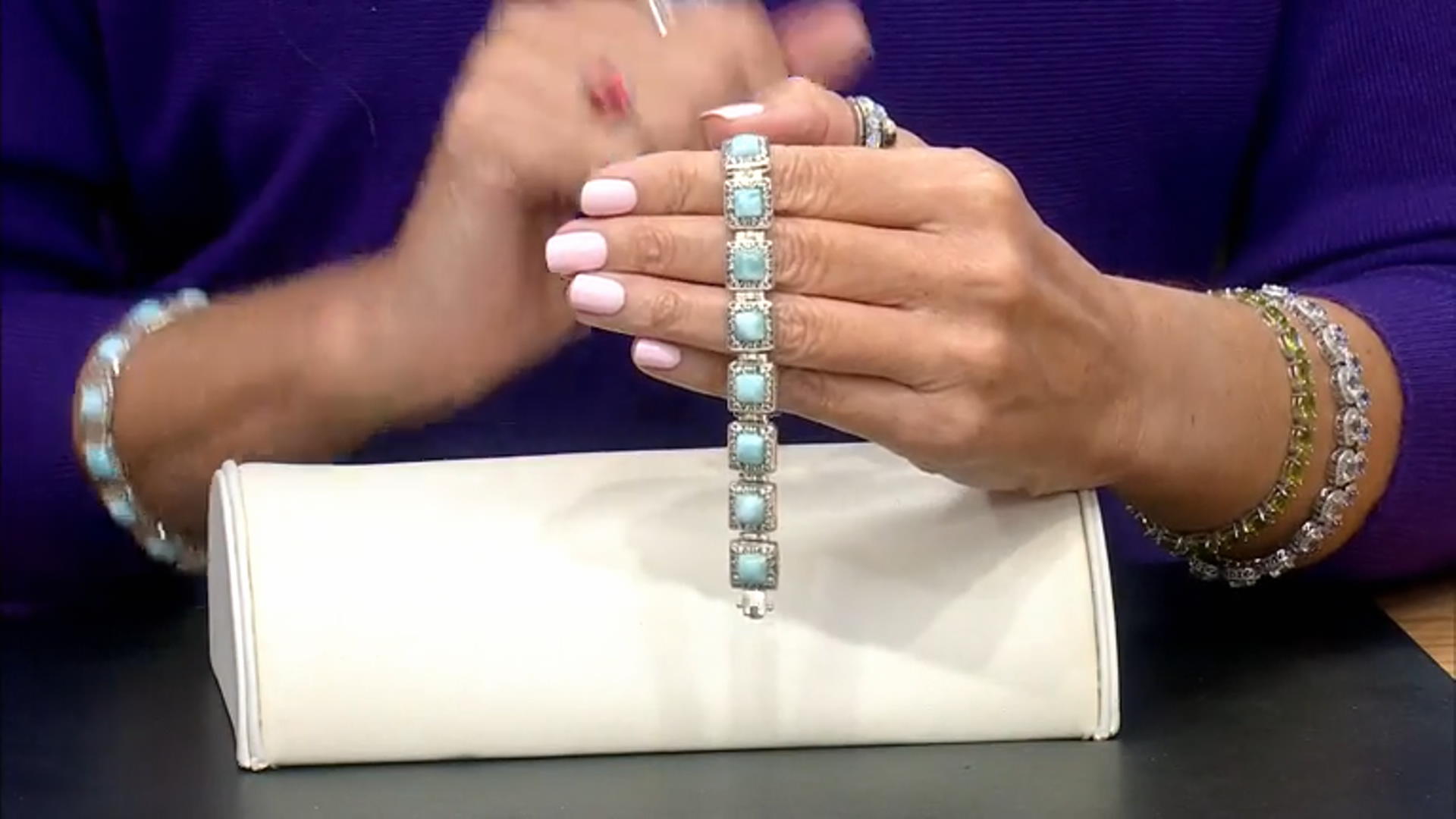Blue Larimar Sterling Silver Bracelet Video Thumbnail