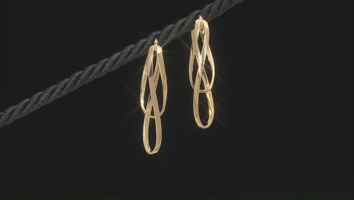 Splendido Oro™ Divino 14k Yellow Gold Ballerina Hoops With A Sterling Silver Core Video Thumbnail