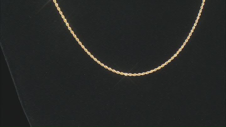 18K Yellow Gold 1.6MM Laser-Cut Rope 24 Inch Chain Video Thumbnail