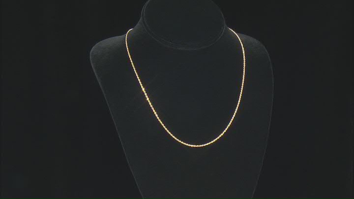18K Yellow Gold 1.6MM Laser-Cut Rope 24 Inch Chain Video Thumbnail
