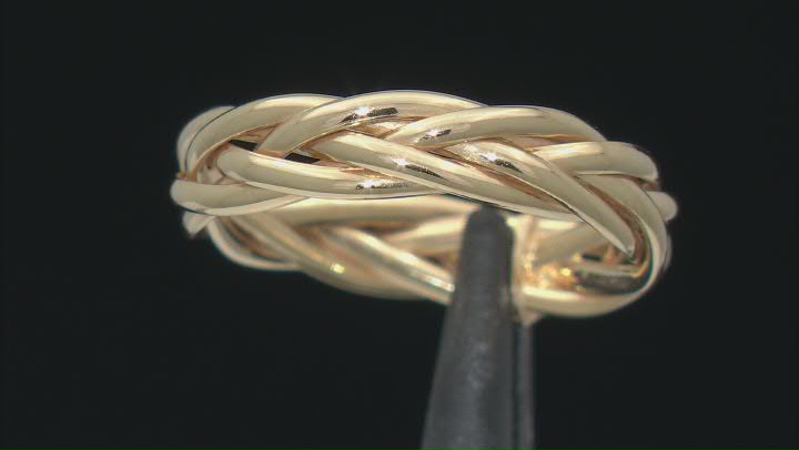 14K Yellow Gold with Sterling Silver Core Woven Band Ring Video Thumbnail