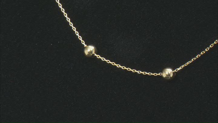 14K Yellow Gold Bead Station Necklace Video Thumbnail